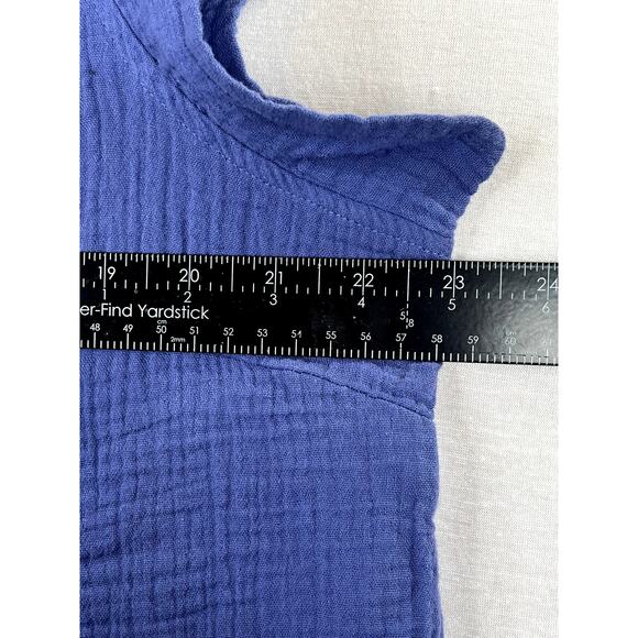 NWT Three Dots Double Gauze women's top in periwinkle, size L - Picture 9 of 9